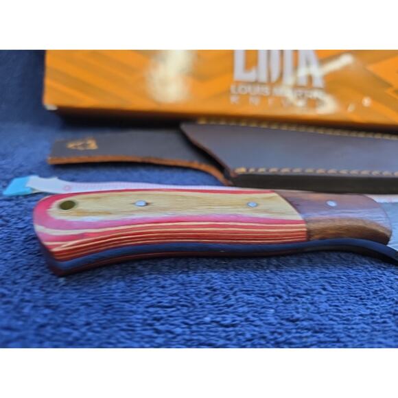 Hunting Bowie Knife 10 Inch Custom Made Forged Damascus Blade LMK Knives #7639 - Picture 3 of 8